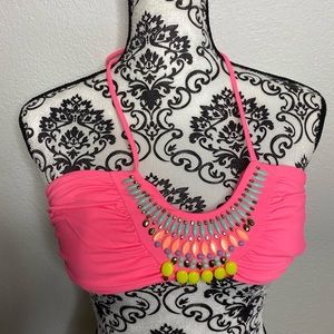 Victoria’s Secret neon pink beaded bikini top